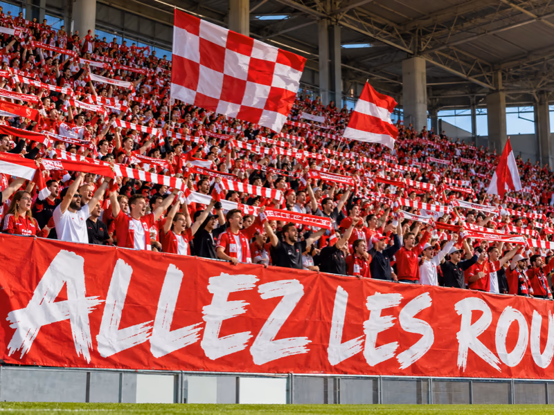 Supporters de tous sports déployant tifos et drapeaux