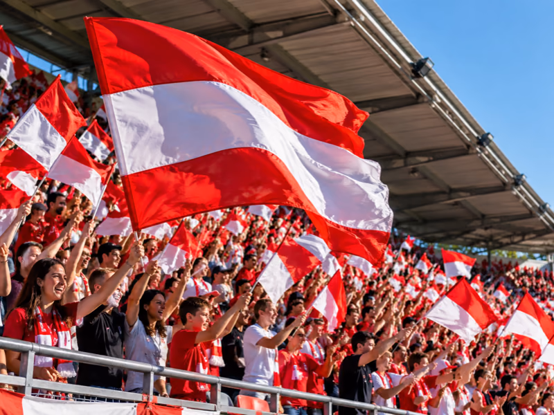 Drapeaux supporters personnalisés déployés en tribune, aux couleurs d'un club