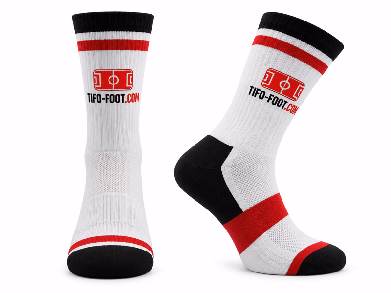 Chaussettes sport de club personnalisées, nom et logo tricotés, maille HDC ultra soft pour la pratique