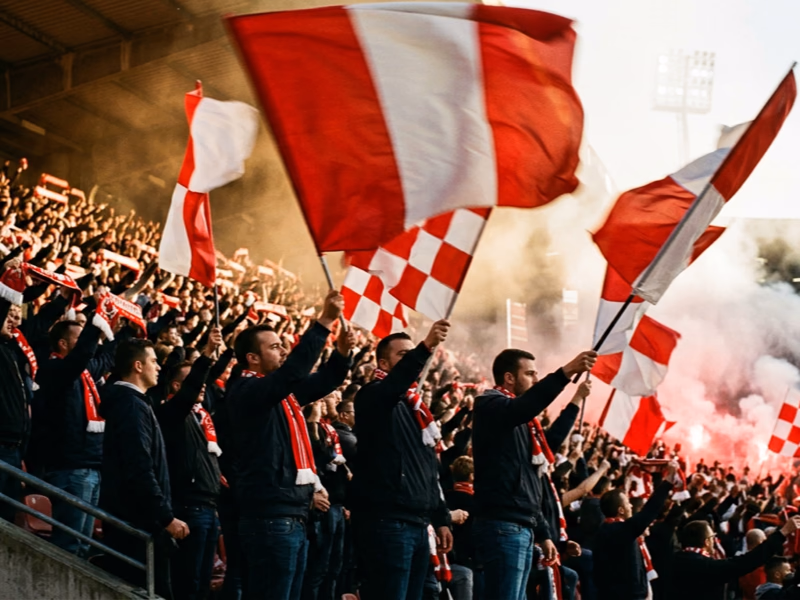 Drapeaux supporters TIFO FOOT en tribune